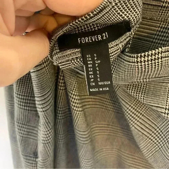 Forever 21 pinafore suspender plaid pencil skirt midi Sz small - Picture 6 of 8